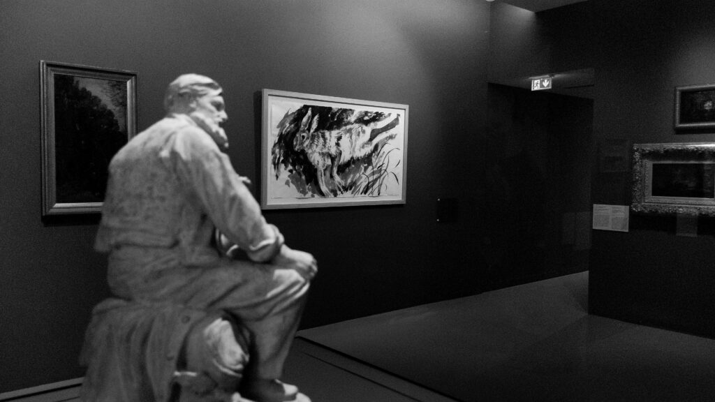 Exhibition view of Paolo Boosten's work in the Courbet Museum in Ornans, France, 2026.
